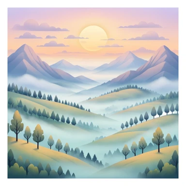 A foggy landscape sticker