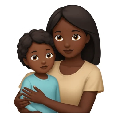 mother and child silhouettes embraced by hands sticker