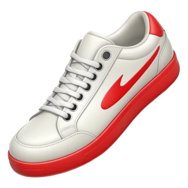 3D Apple-style emoji of a sneaker pressing down on the ground, showing the sole clearly. Rounded, glossy, smooth, soft shadows, white background. sticker