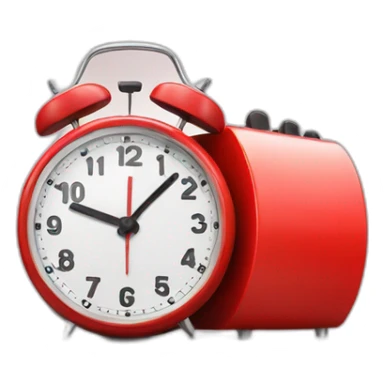 red, alarm clock sticker