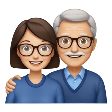  Older Couple with women brunettes sticker