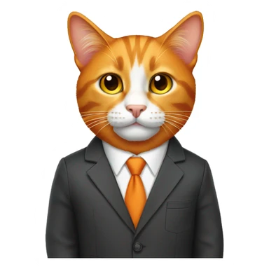 Orange cat in business suit sticker