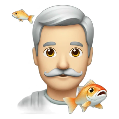 russian moustache husband with fish sticker