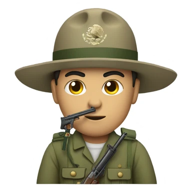 Mexican soldier with gun sticker