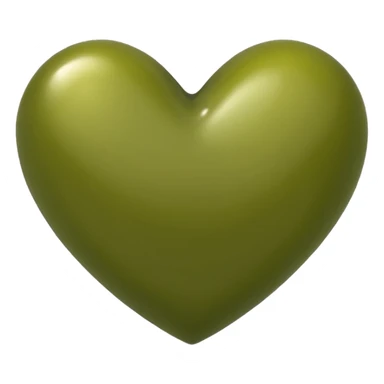 olive green heart emoji but look like normal emoji heart sticker