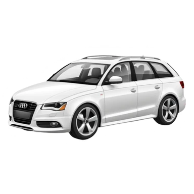 Audi white car wagon sticker