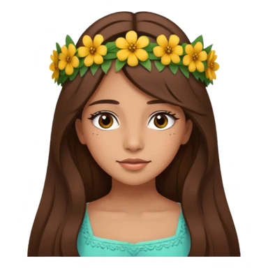 latina girl with long brown hair and lashes sticker
