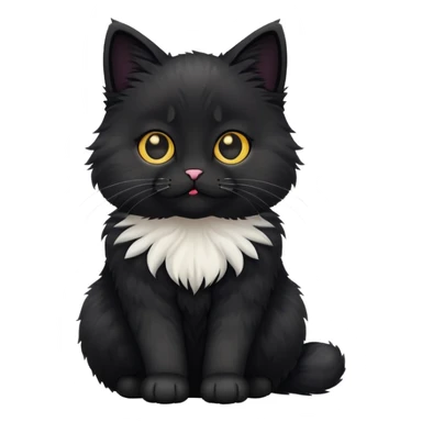 cute cat sitting, black fur sticker