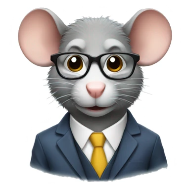 a rat wearing suit and glasses sticker