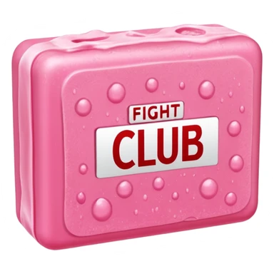 wet pink soap bubbly with "fight club" on it sticker