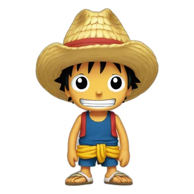 Luffy in The Simpson sticker