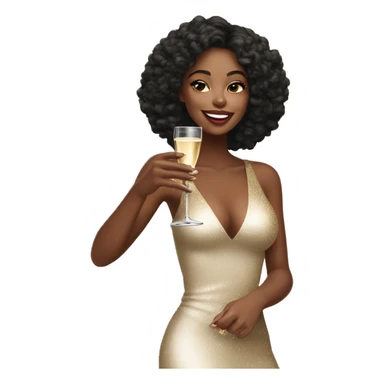 Hot chic girl with champagne in Christmas vibes sticker