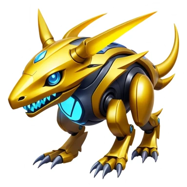  exotic futuristic modern cyber-Fakémon-Digimon-Vernid-creature sticker