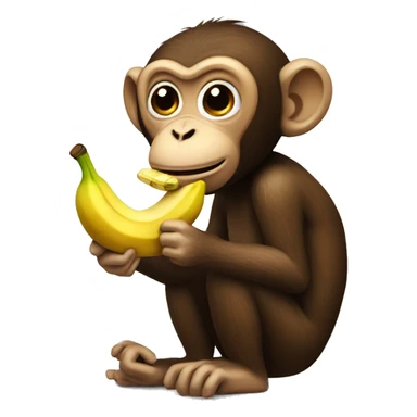 Monkey eatting a banana sticker