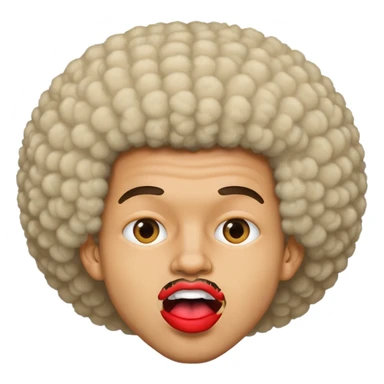 Man biting lip, Afro, light skin  sticker