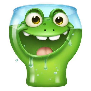 Smiling frog drinking water  sticker