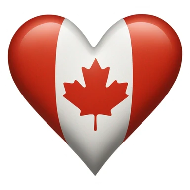 Heart as Canadian flag sticker