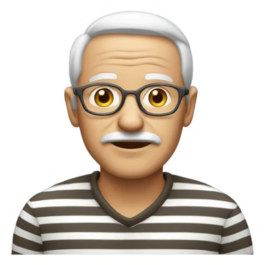 old man in striped shirt sticker