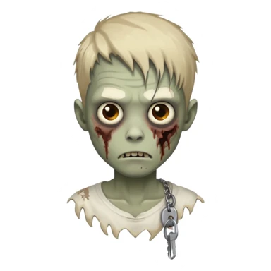 zombie boy with locks hair and white shirt sticker