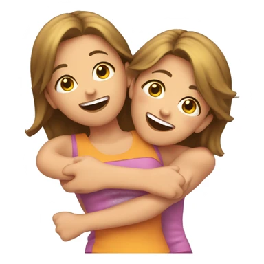 A girl Back tickling another girl sticker