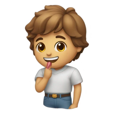 carrinha feliz com um coração na boca sticker