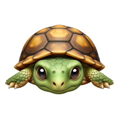 cinematic-baby tortoise-realistic--emoji,,-cute-wise-face-peering-ahead-with-calm-determination,-cute large-eyes-reflecting-centuries of wisdom, sticker