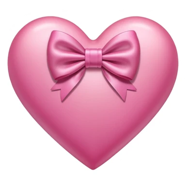 pink heart with a bow sticker