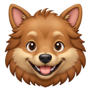 man-dog hybrid smiling, cartoonish features sticker