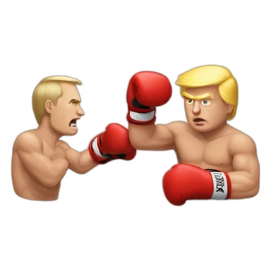 trump boxing putin sticker