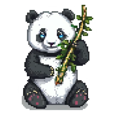 A lovely panda eating bamboo sticker