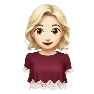 Cute burgundy top with lace  sticker