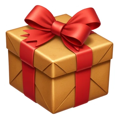 christmas gift with cinnamon sugar color and red bow sticker