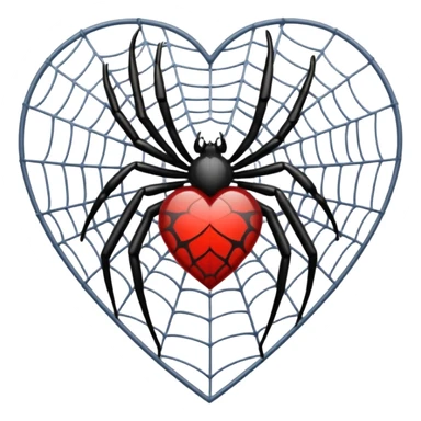 Heart made from spiders web sticker