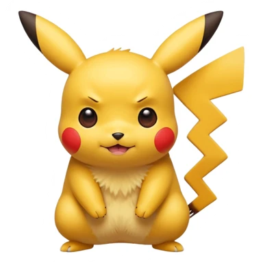 Pikachu inspired by Pokemon, cute and expressive, yellow with red cheeks, simple and bold design, different pose sticker