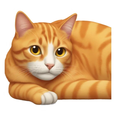 orange cat laying down sticker