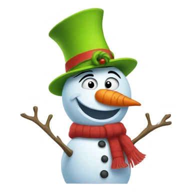 Snowman with grinch face sticker