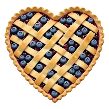 realistic bluebery pie heart shape sticker
