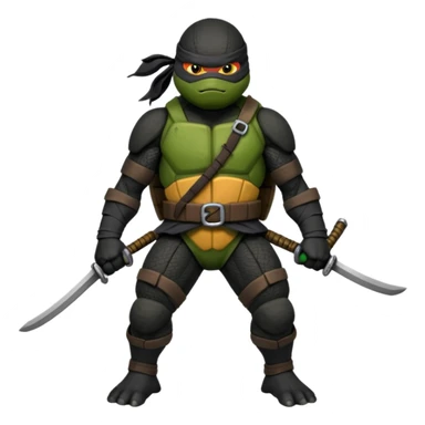 Teenage Mutant Ninja Turtles dressed in black ninja attire sticker