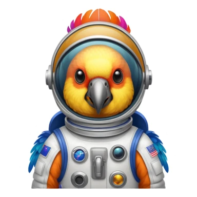 parrot with astronaut suit sticker