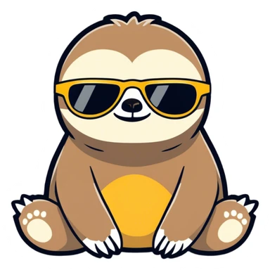 Sloth with sunglasses sticker