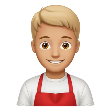 guy red apron smiling sticker
