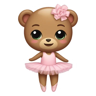 Teddy bear in a ballet pink tutu and ballet slippers sticker