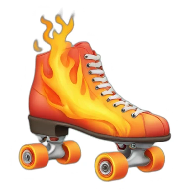 roller-skate in flames sticker