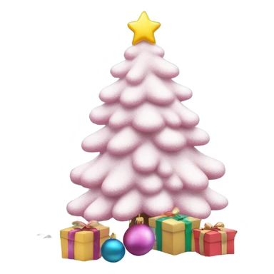 christmas tree with snow and pals pink ornaments  sticker