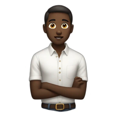 dark-skinned boy in white shirt shocked sticker