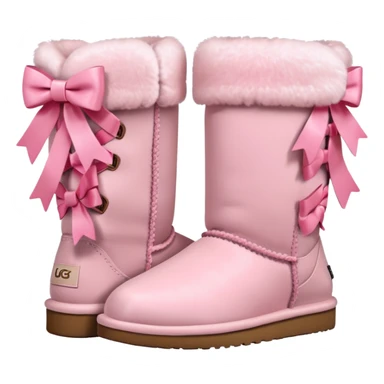 pastel pink uggs with bows on the back sticker