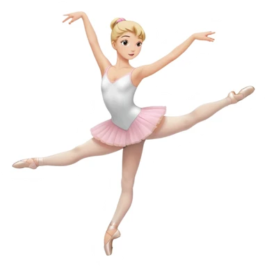 female ballet dancer, blond hair, graceful movement, no pink color sticker