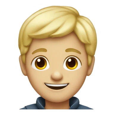 smiling blonde boy portrait sticker