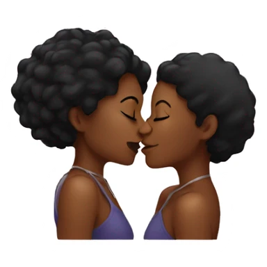 two black women kissing sticker
