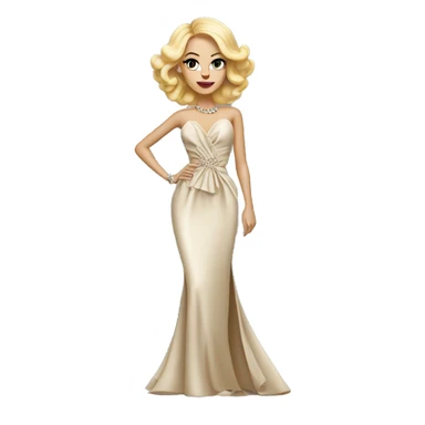 Blonde woman in Haute couture full body sticker